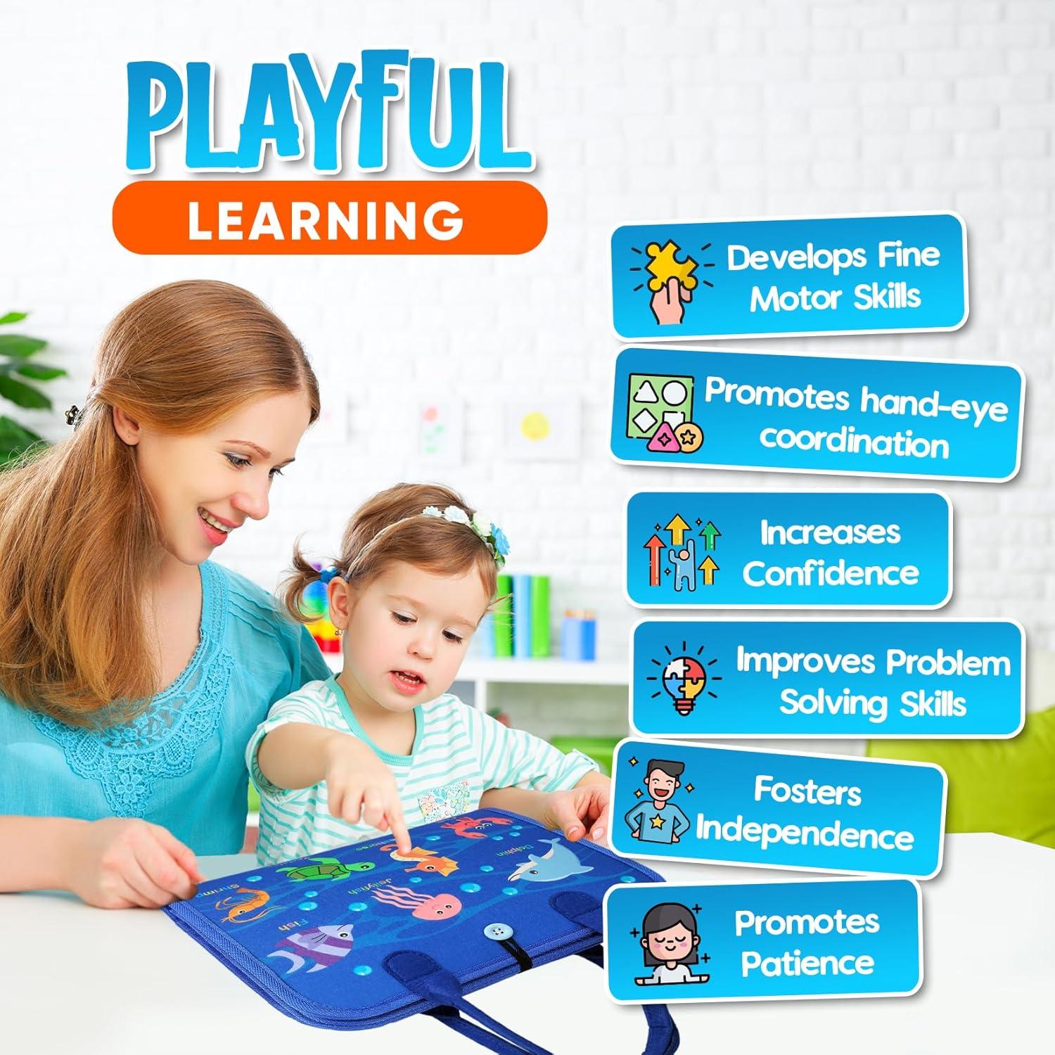 Busy Board Montessori Juguete Educativo 8 Páginas 21 Actividades