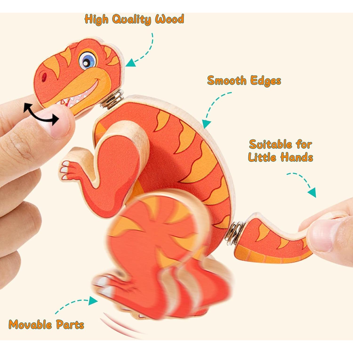 Bloques de Dinosaurio de Madera Twood - Juguete Educativo 28 Piezas