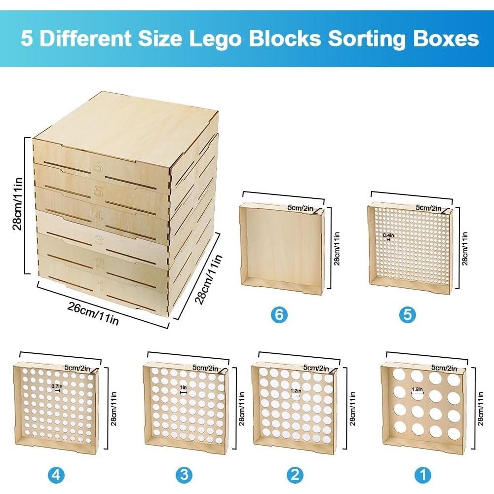 Caja de Clasificación de Bloques de Lego Abnaok - 5 Bandejas