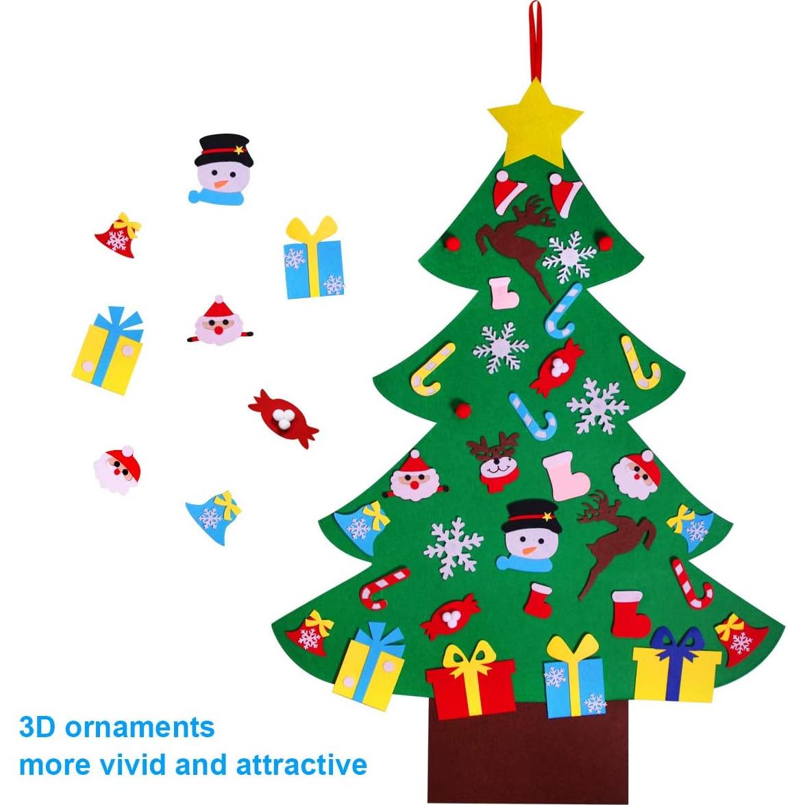 Árbol de Navidad de Fieltro GameXcel 4 pies con 36 Adornos