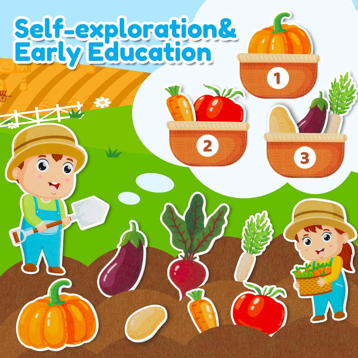 Juego de Tablero de Fieltro Peacurh 38 Piezas Granja 109x71cm