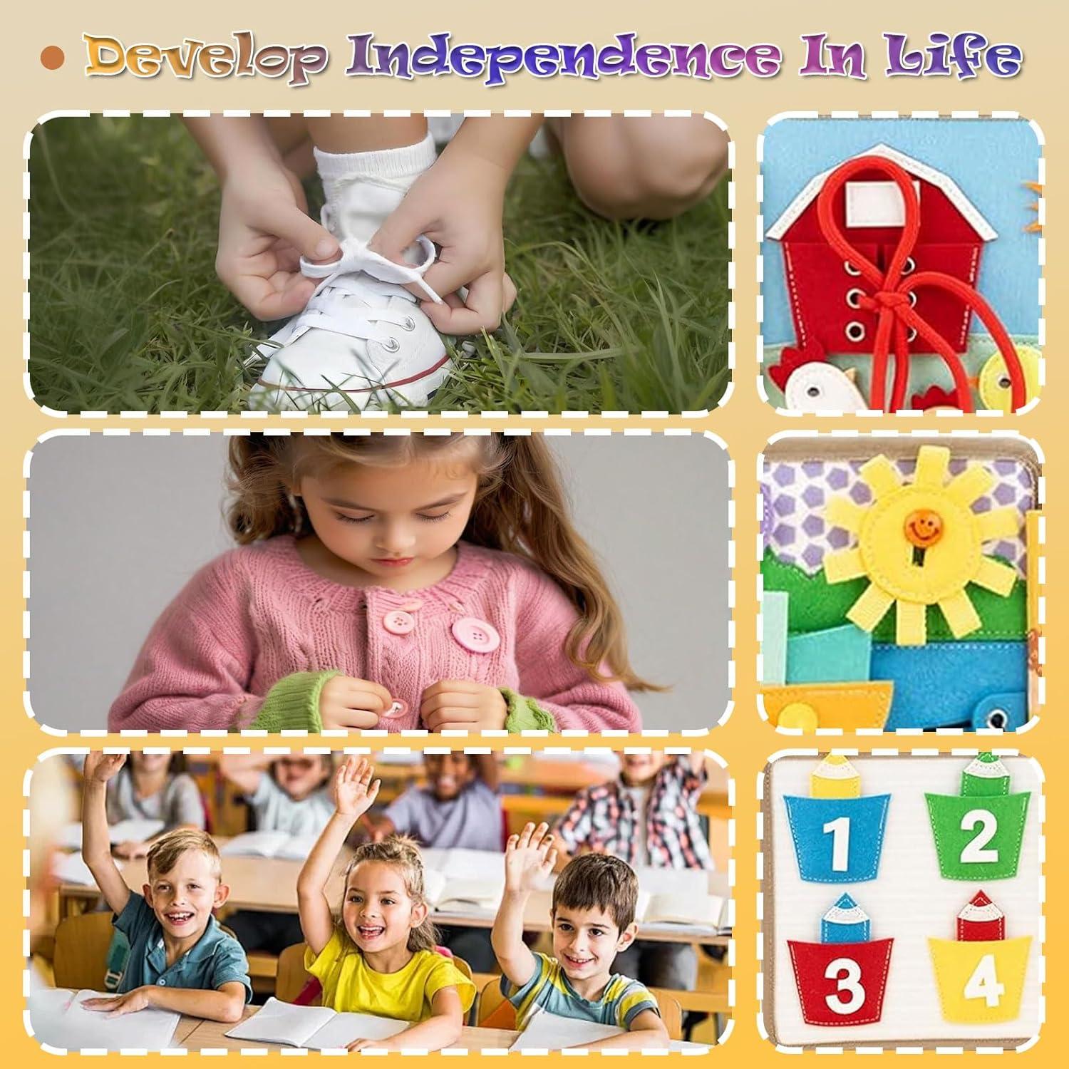 Libro Ocupado Montessori Kizadee para Niños 1-3 Años - Actividades Silenciosas