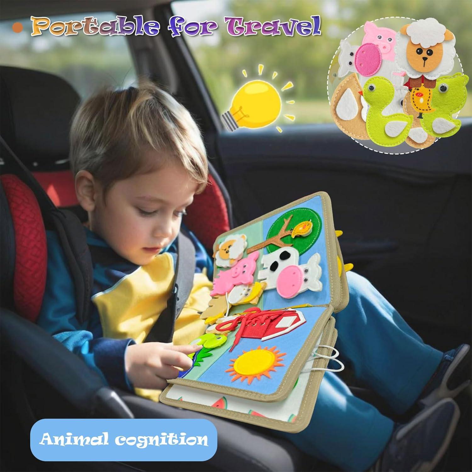 Libro Ocupado Montessori Kizadee para Niños 1-3 Años - Actividades Silenciosas