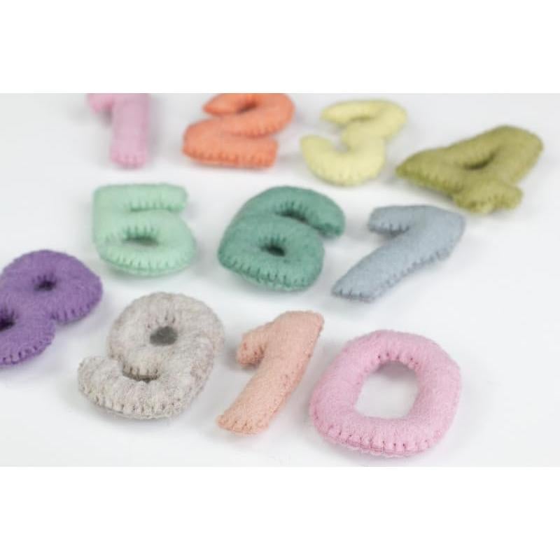 Juego de Números de Fieltro Montessori Hito Mensual 0-9 Pastel