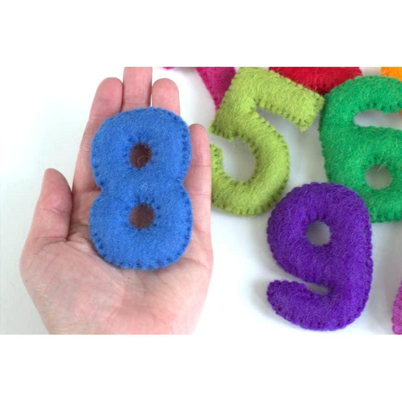 Juego de Números de Fieltro Montessori Hito Mensual 0-9 Pastel