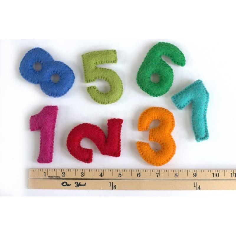 Juego de Números de Fieltro Montessori Hito Mensual 0-9 Pastel