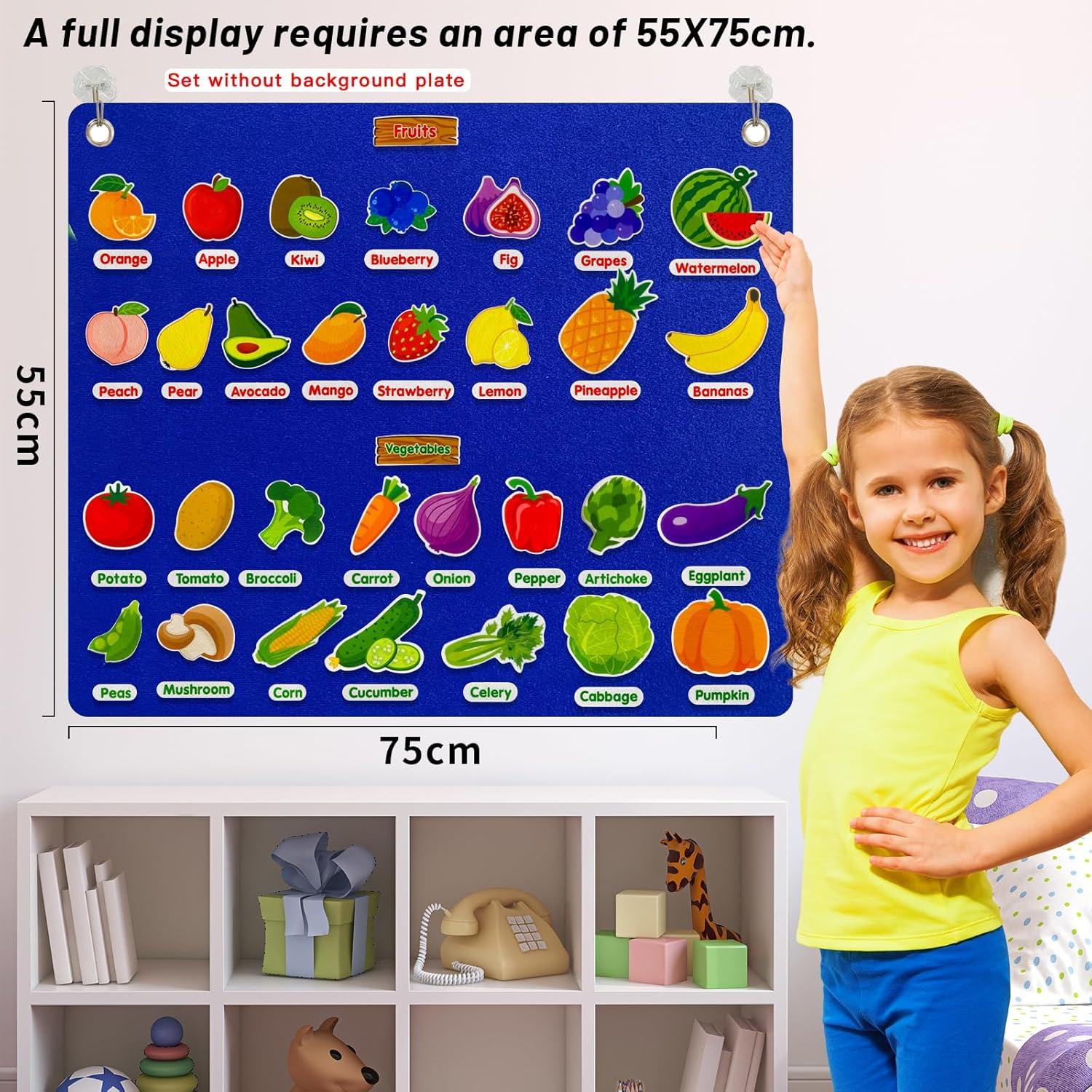 Juego de Aprendizaje de Frutas y Verduras PENGFULL 62 Piezas