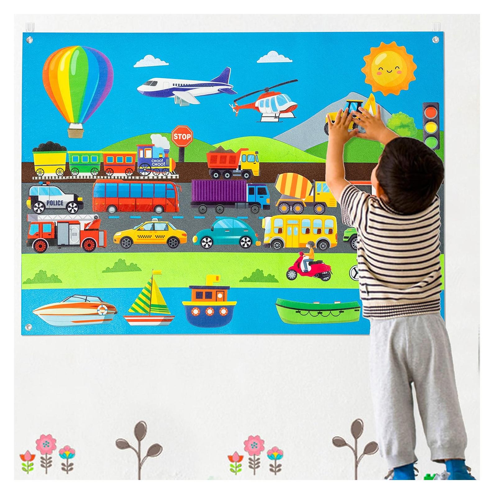 Conjunto de Tablero de Cuentos WATINC 35 Piezas Vehículos