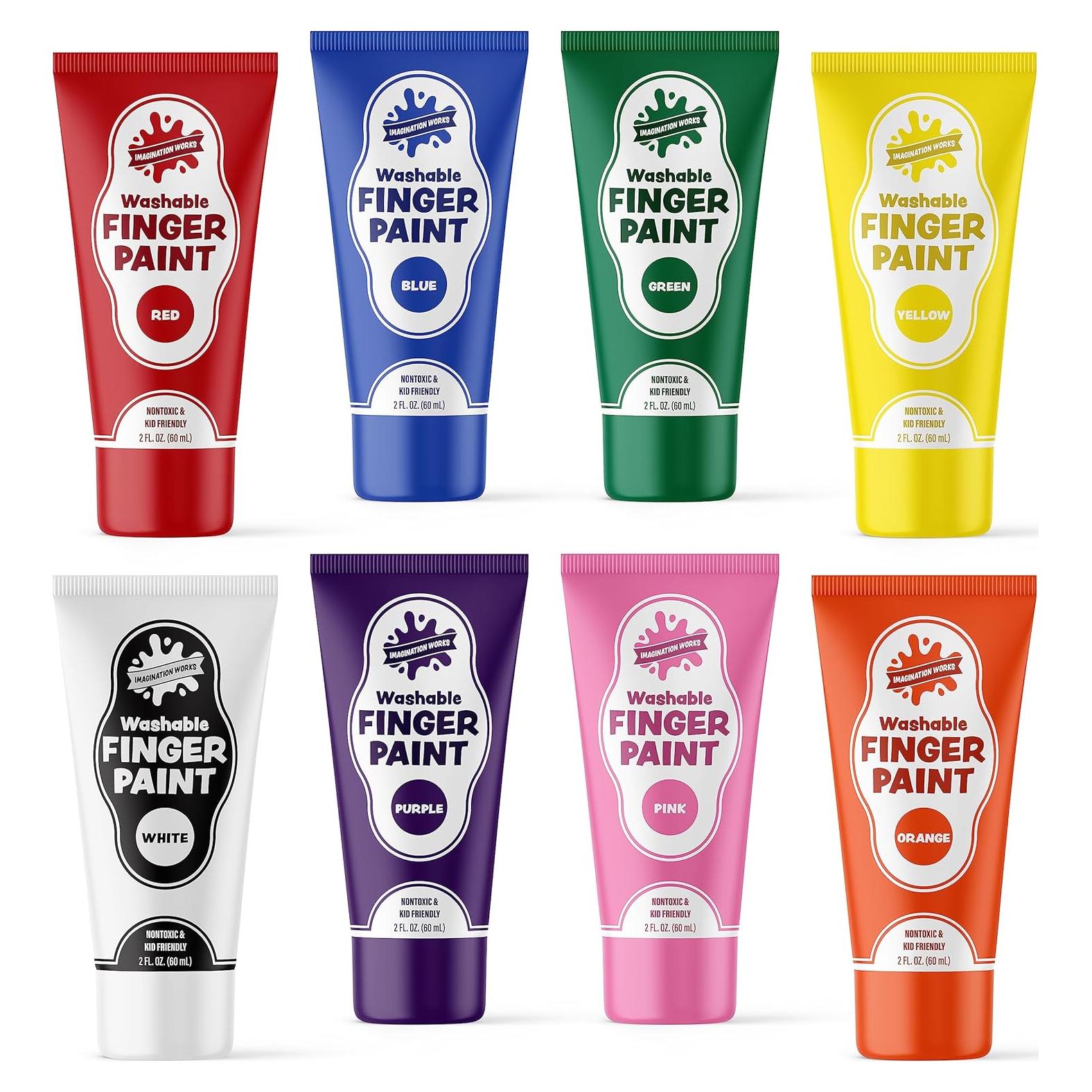 Pintura de Dedos Lavable Imagination Works 8 Colores 16 Oz