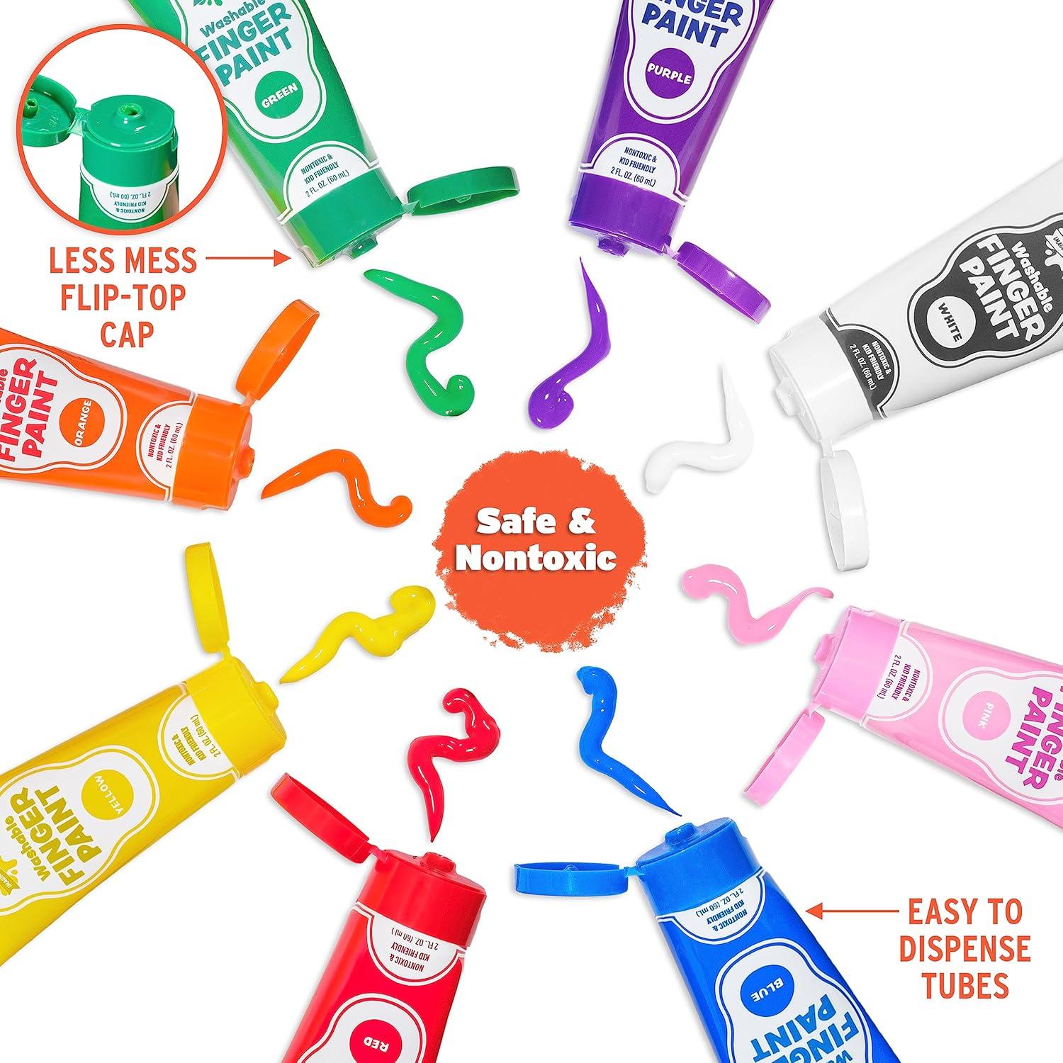 Pintura de Dedos Lavable Imagination Works 8 Colores 16 Oz