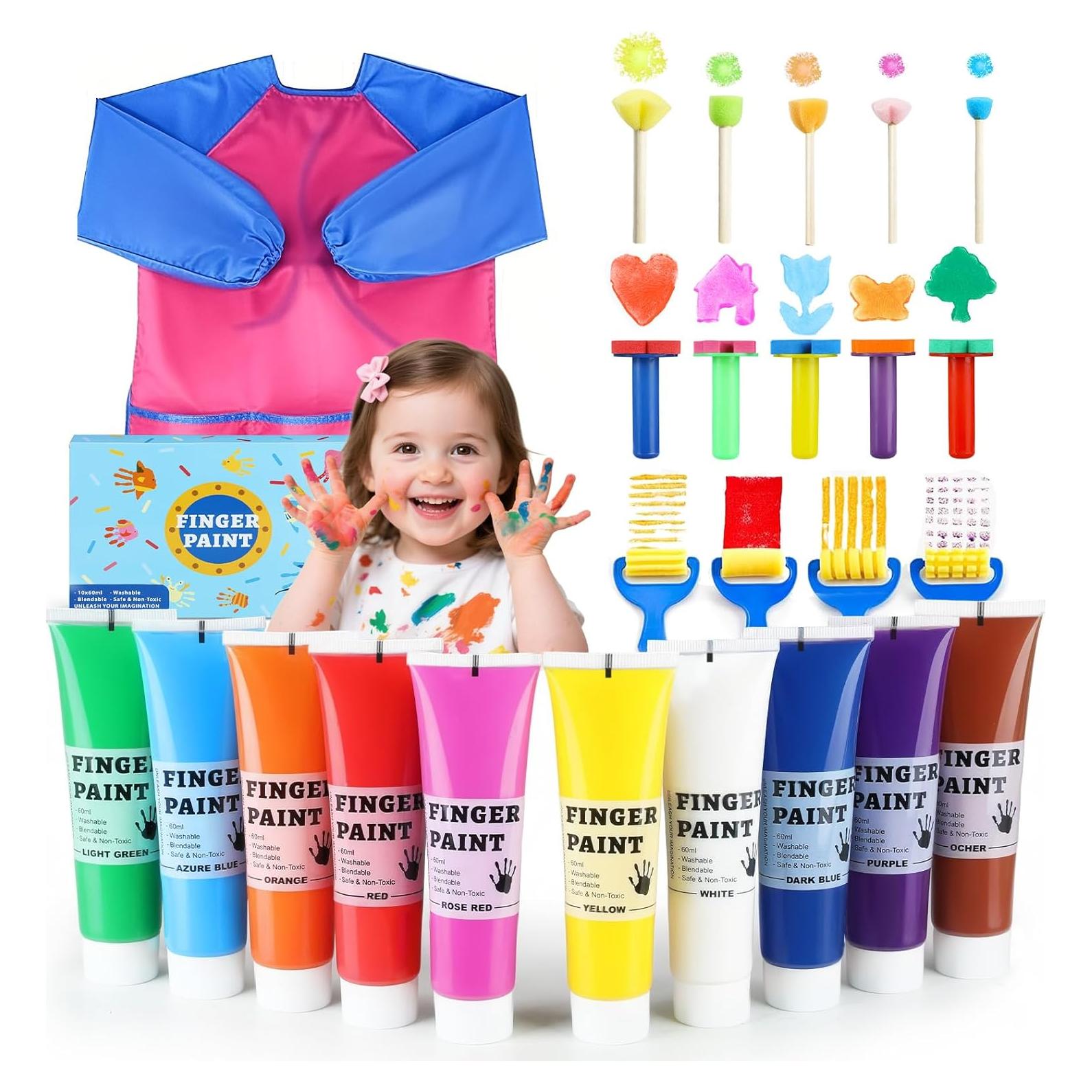 Pintura de Dedos Lavable TMOL 10 Colores 60ml para Niños