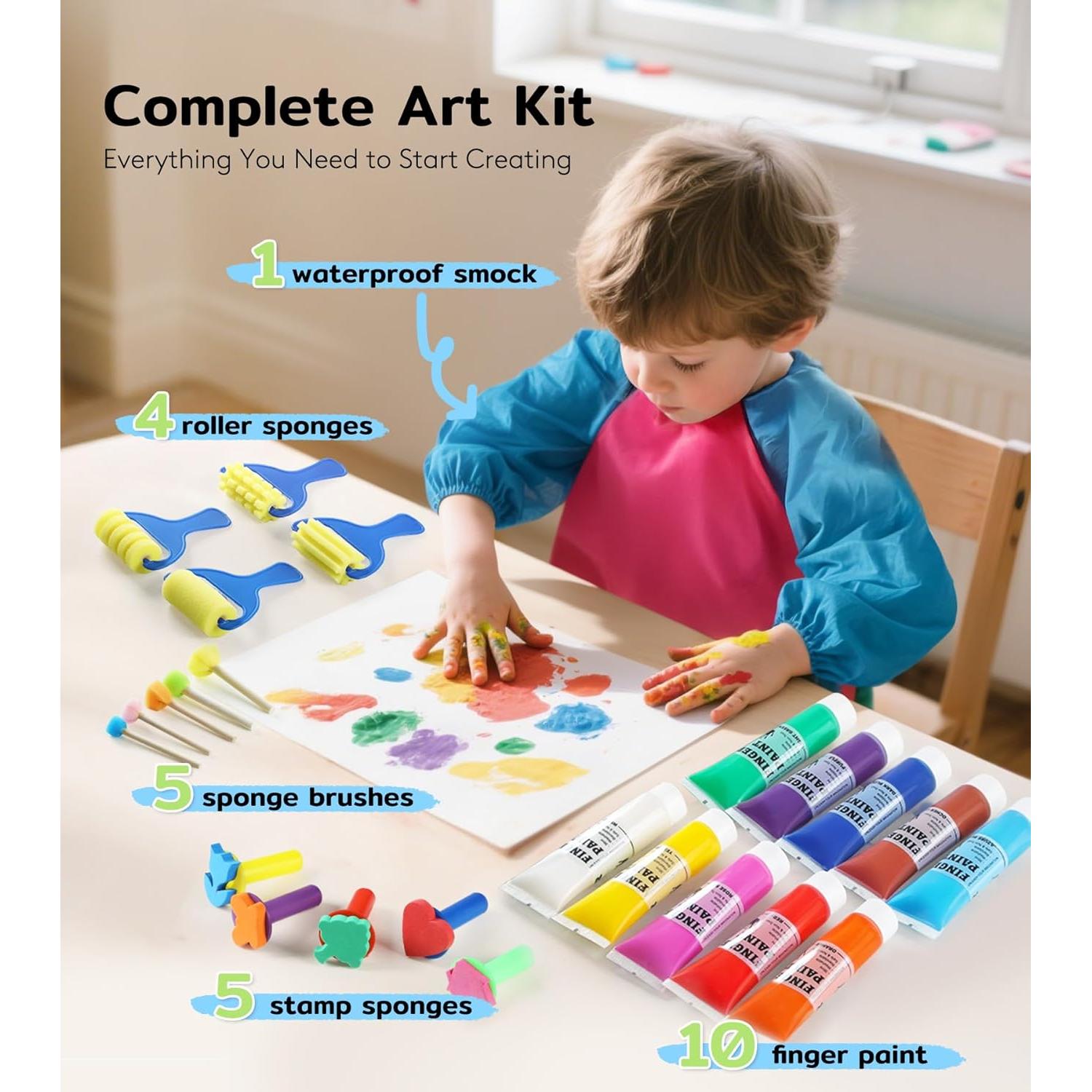 Pintura de Dedos Lavable TMOL 10 Colores 60ml para Niños