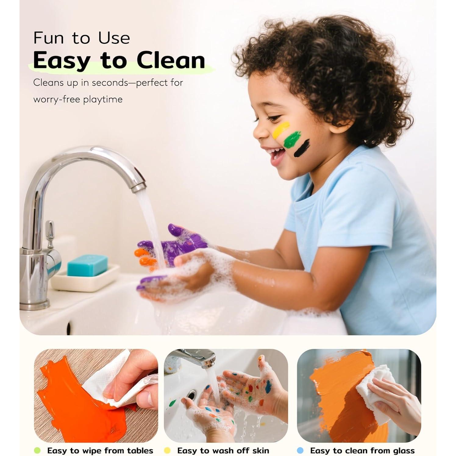 Pintura de Dedos Lavable TMOL 10 Colores 60ml para Niños