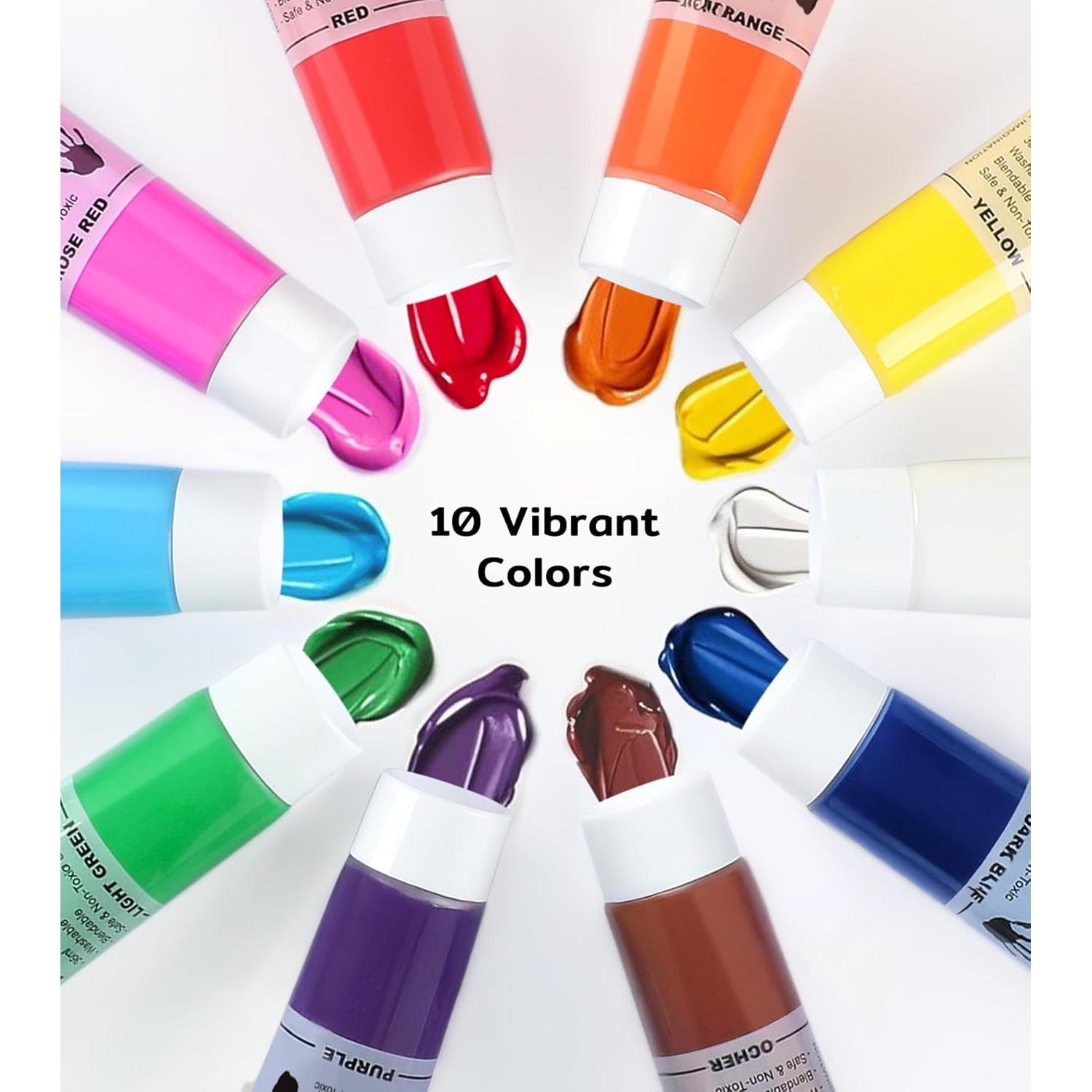 Pintura de Dedos Lavable TMOL 10 Colores 60ml para Niños