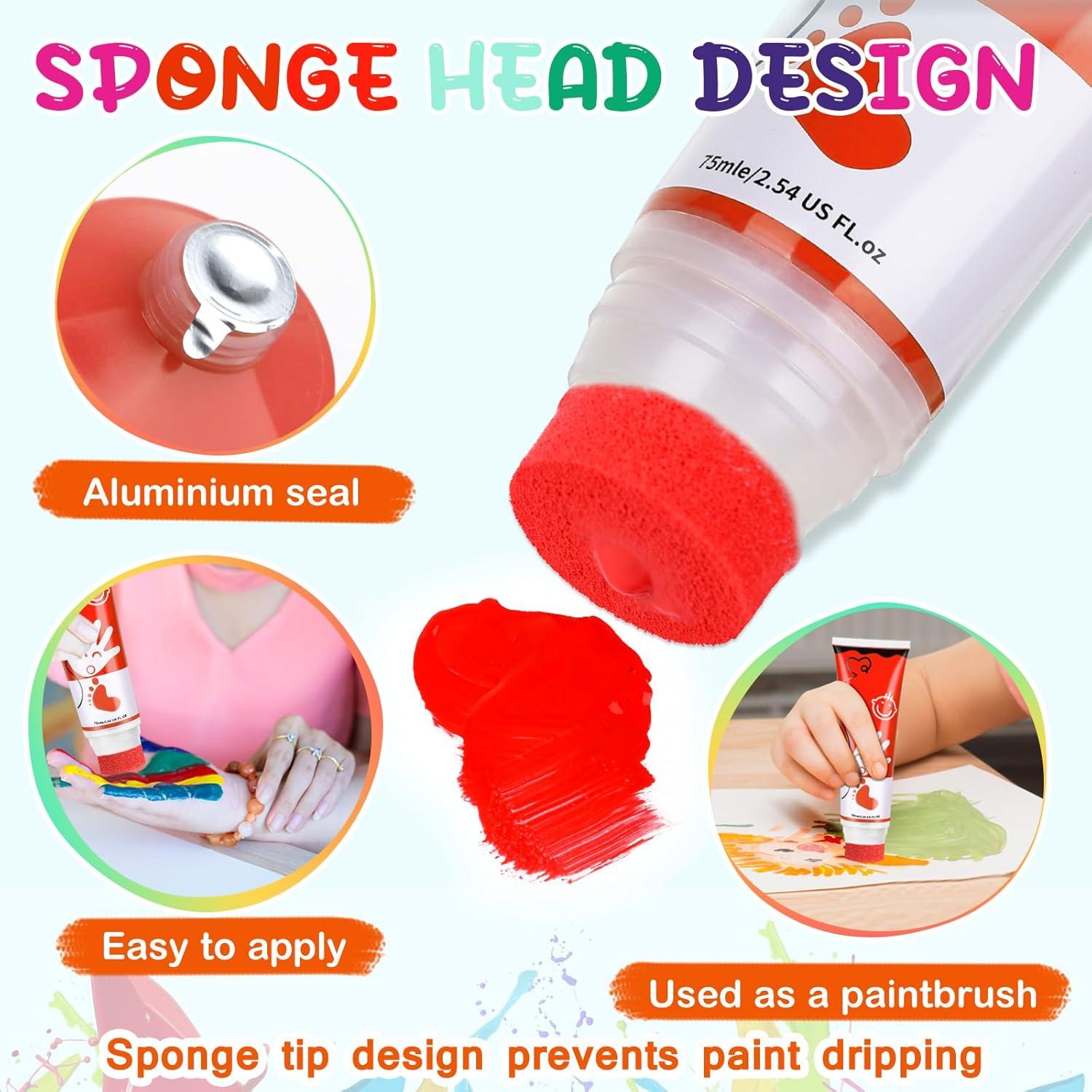 Pintura de Dedos Sortnic 8 Colores Lavable 75 ml No Tóxica