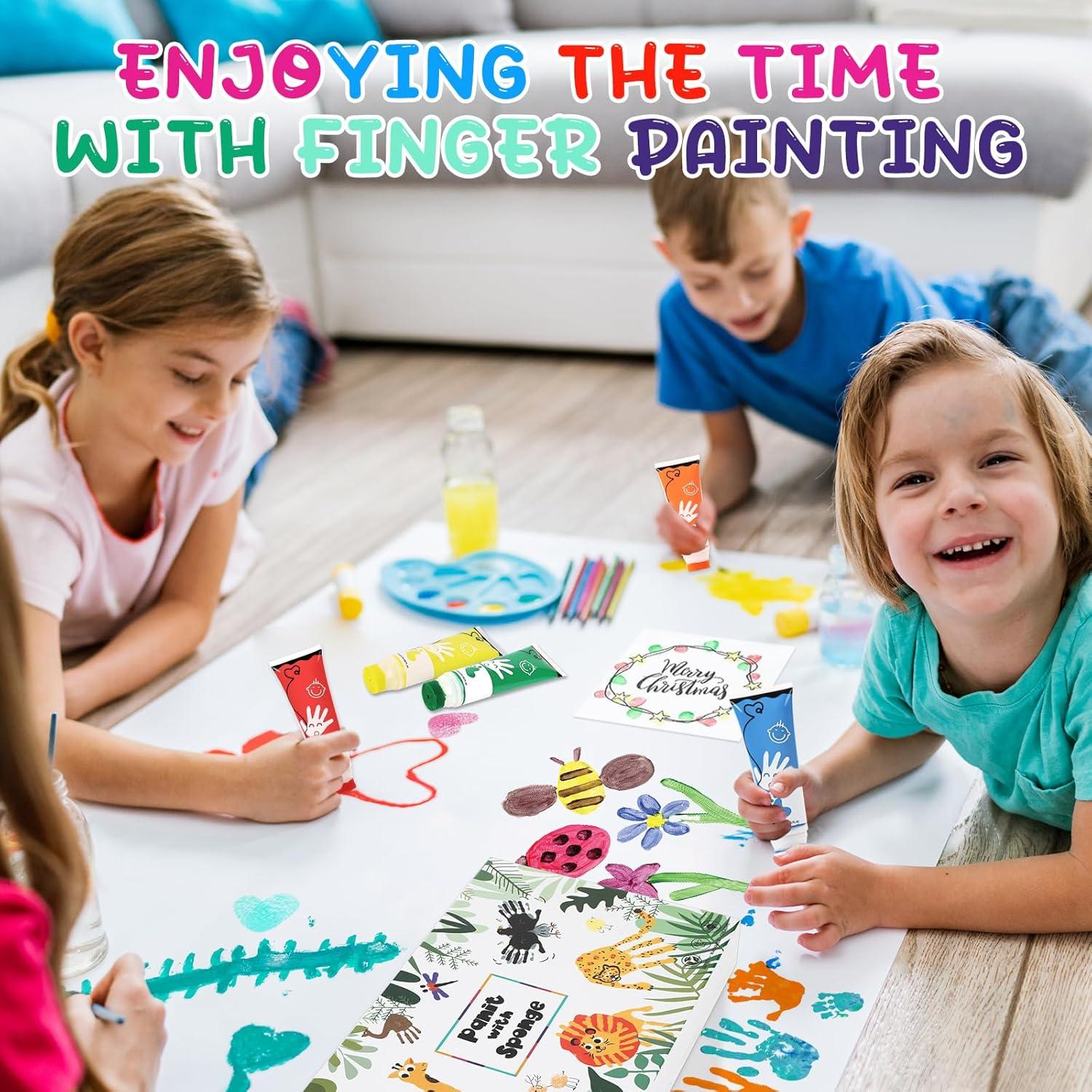 Pintura de Dedos Sortnic 8 Colores Lavable 75 ml No Tóxica