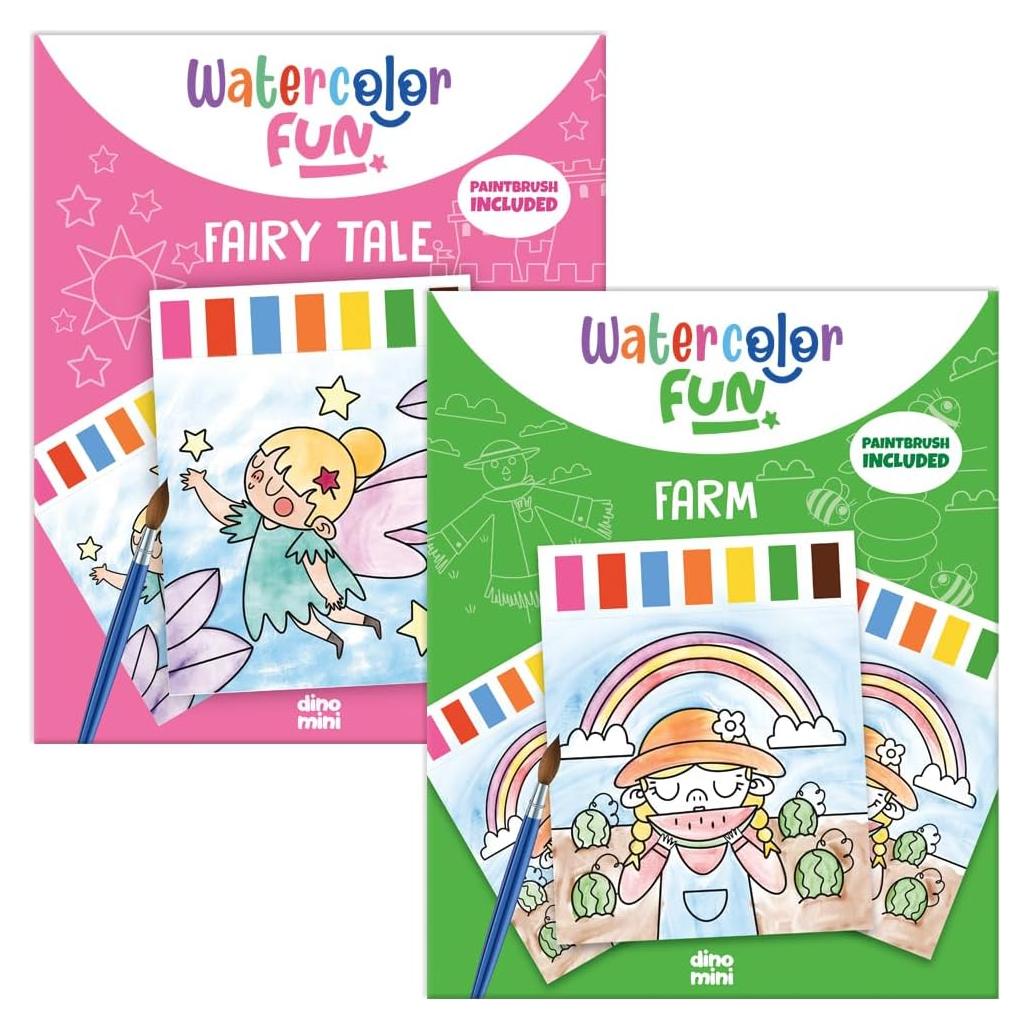 Set de Acuarelas Divertidas DINOMINI - 2 Kits para Niños 4-8 Años