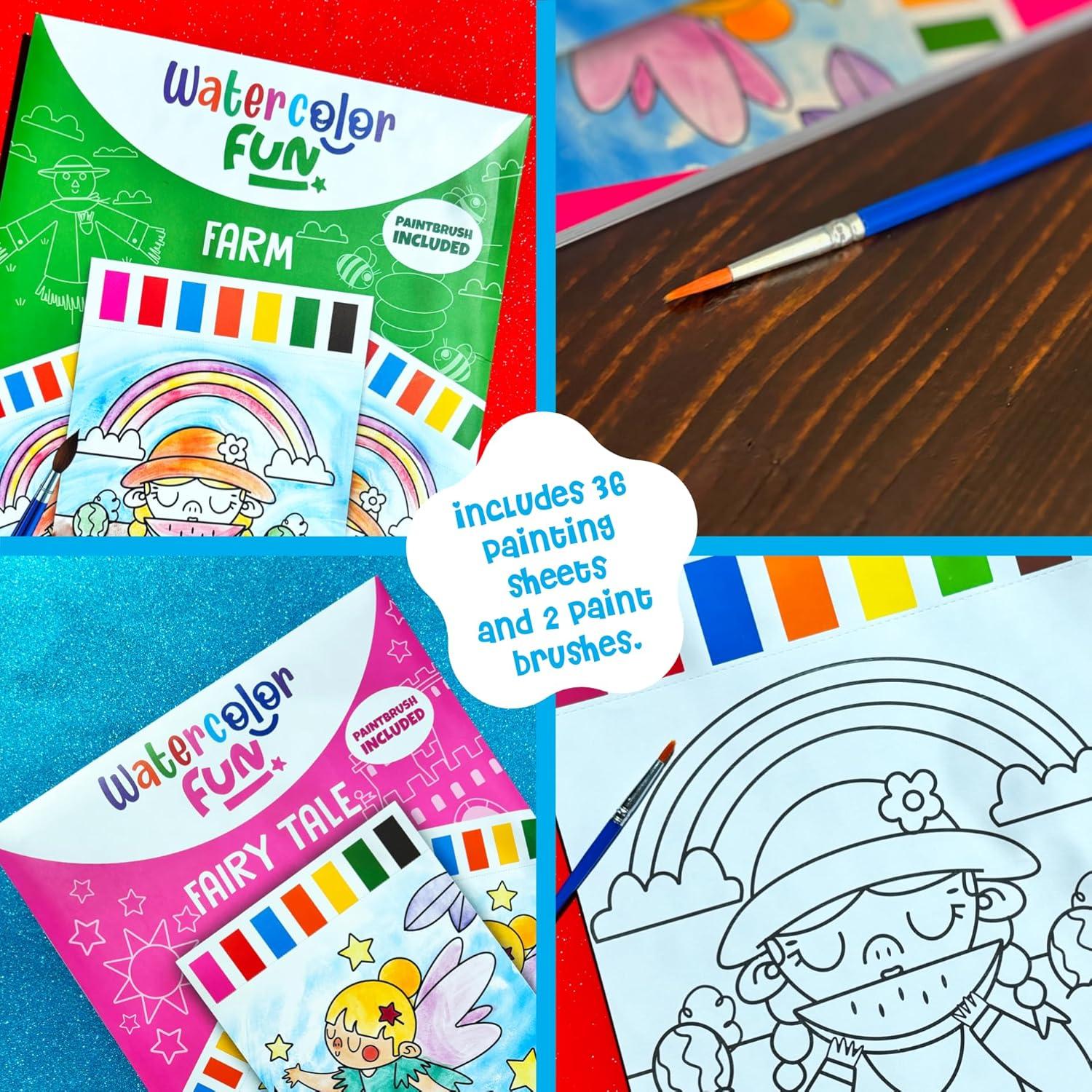 Set de Acuarelas Divertidas DINOMINI - 2 Kits para Niños 4-8 Años