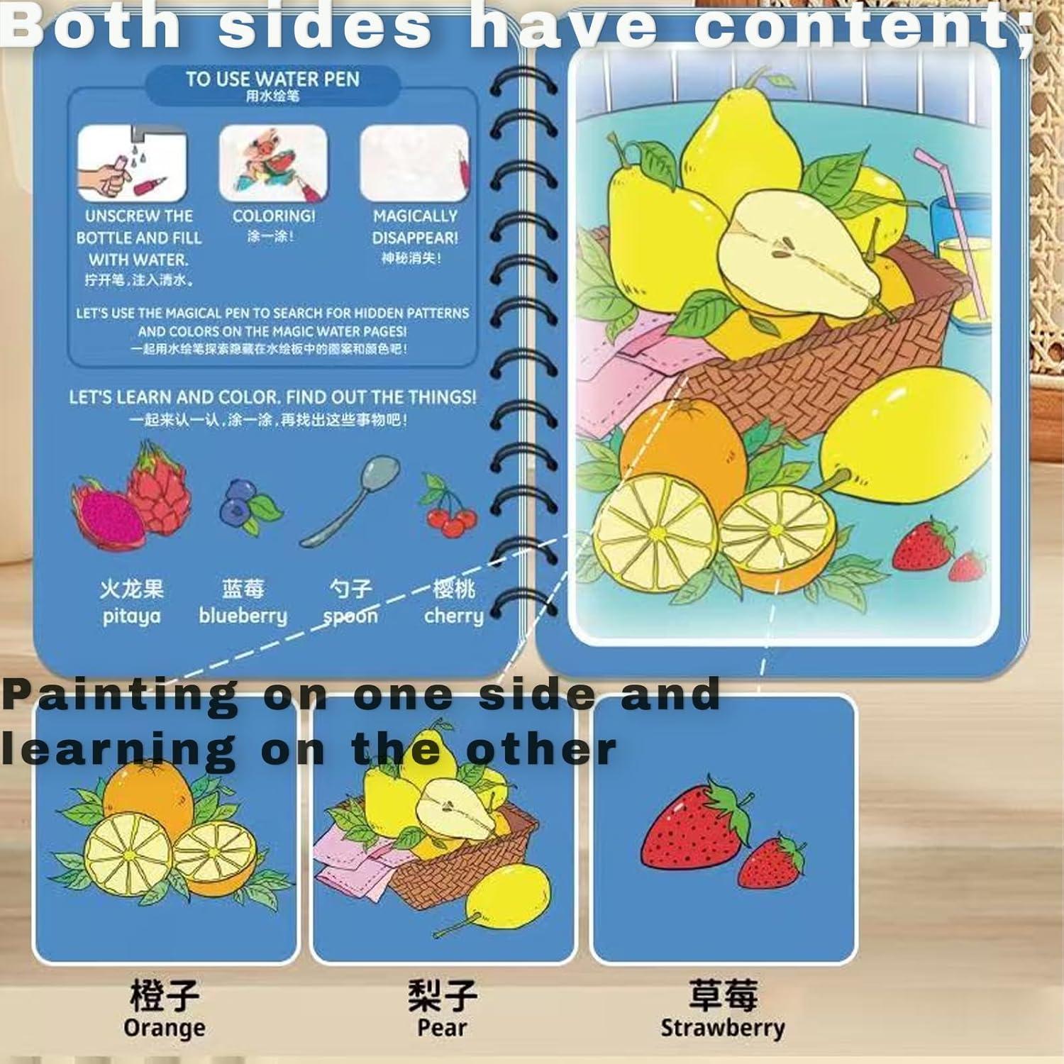 Libro Mágico de Agua NYXTOB 8 Temas para Niños 1-3 Años