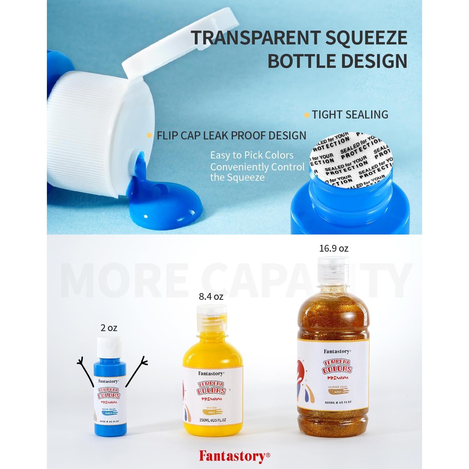 Pintura Tempera Lavable Fantastory 32 Colores 60 ml Niños