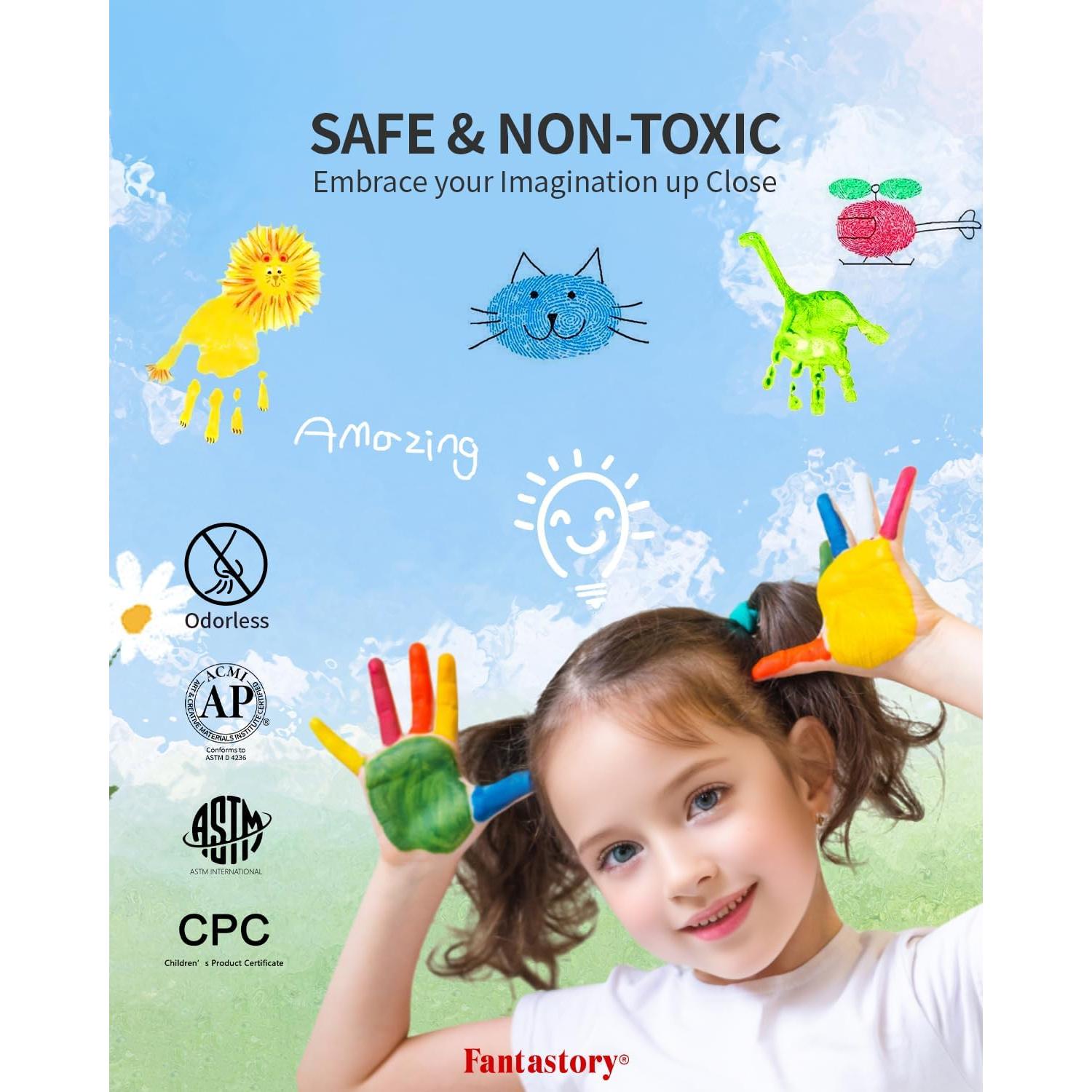 Pintura Tempera Lavable Fantastory 32 Colores 60 ml Niños