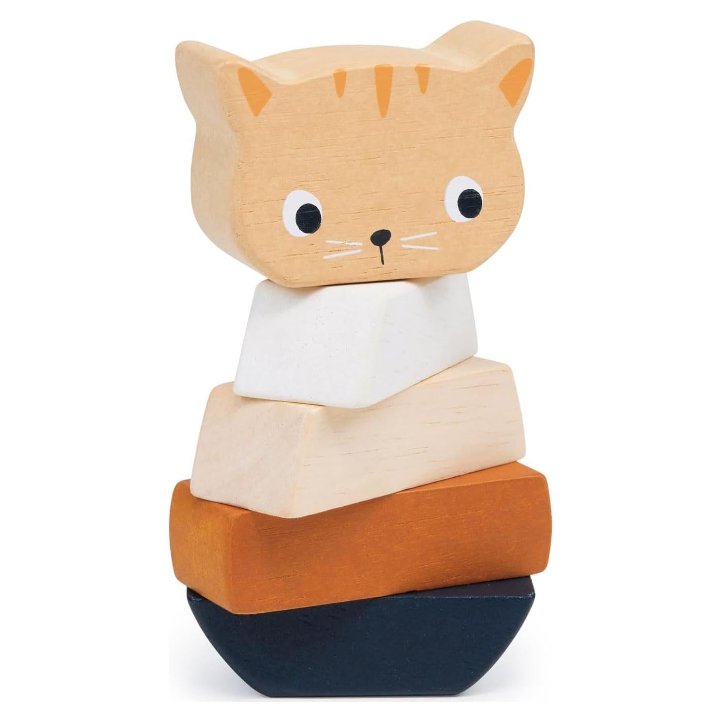 Kit de Apilamiento Gatito Mentari - 5 Bloques de Madera 6x2.5cm