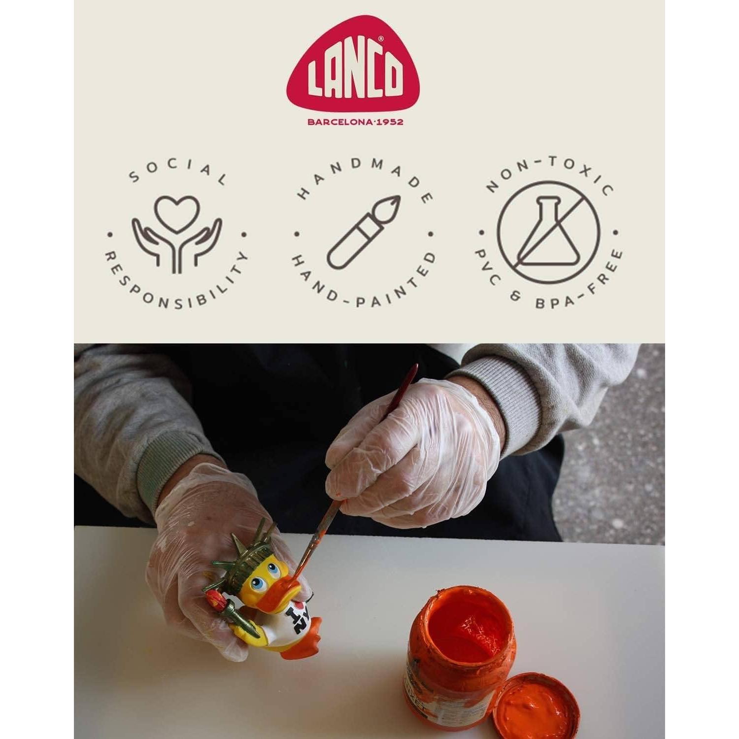 Pato Chirriante Lanco 100% Caucho Natural Ecológico 8cm