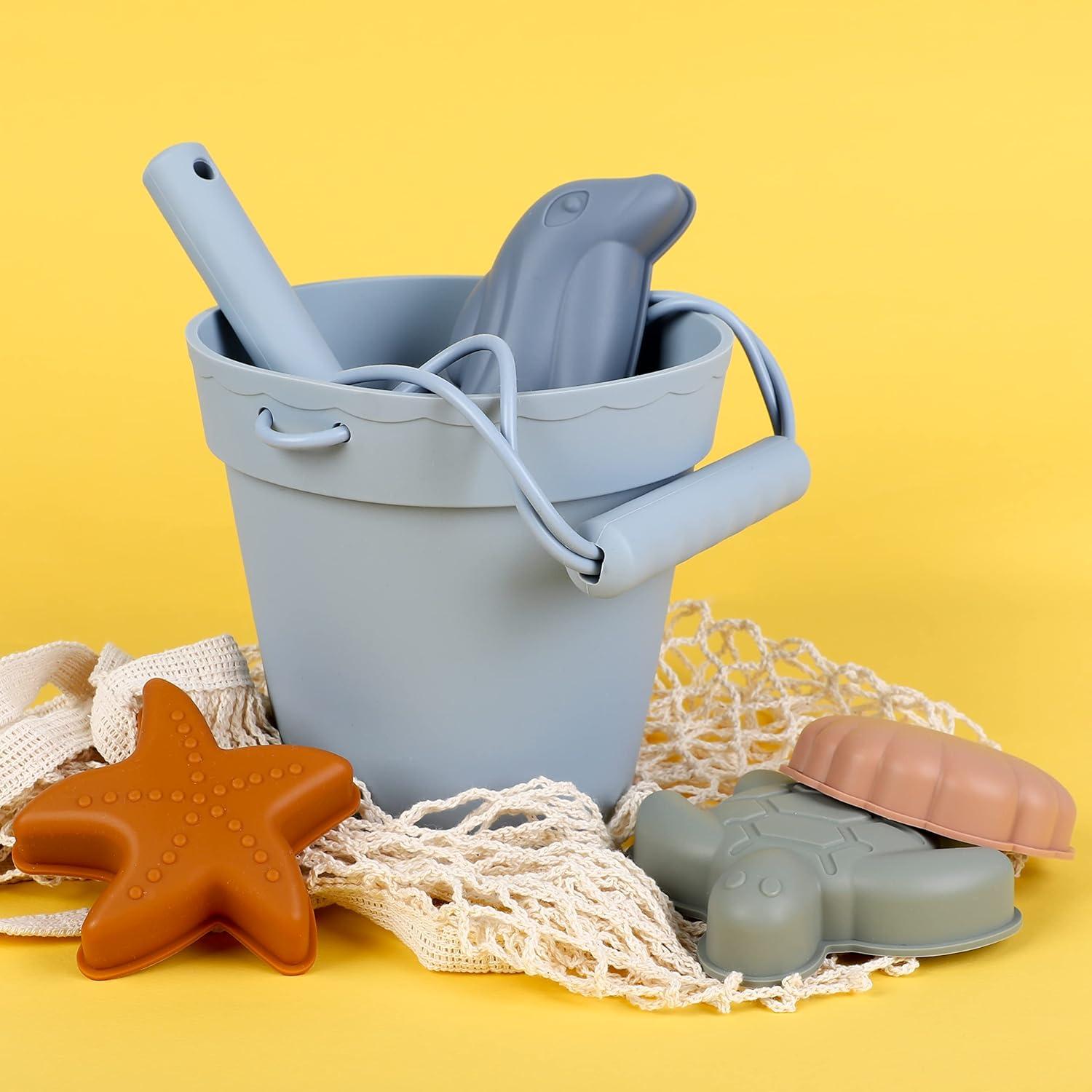 Conjunto de Juguetes de Playa BLUE GINKGO - Silicona Azul