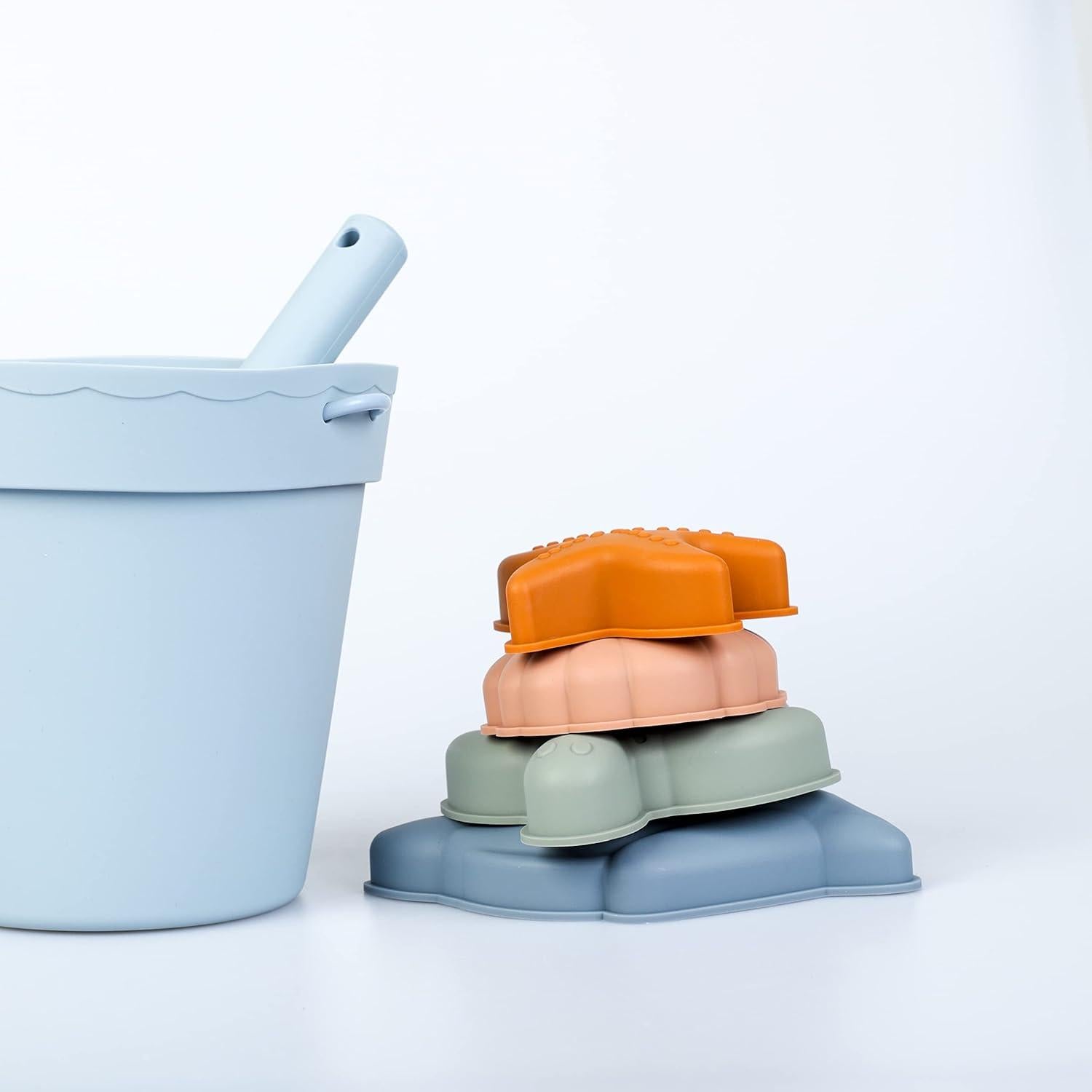 Conjunto de Juguetes de Playa BLUE GINKGO - Silicona Azul