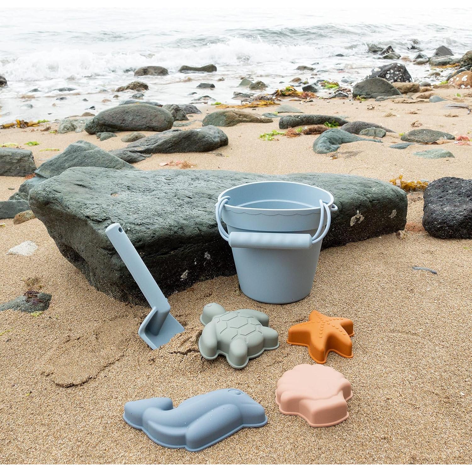 Conjunto de Juguetes de Playa BLUE GINKGO - Silicona Azul