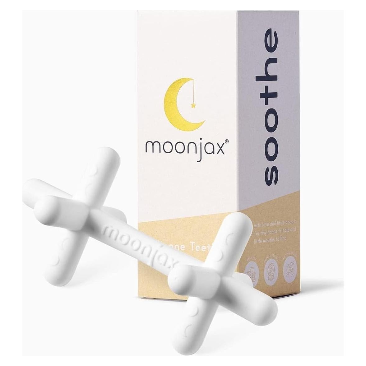 Mordedor de Silicona Moonjax Blanco para Bebés - Seguro y Ergonómico