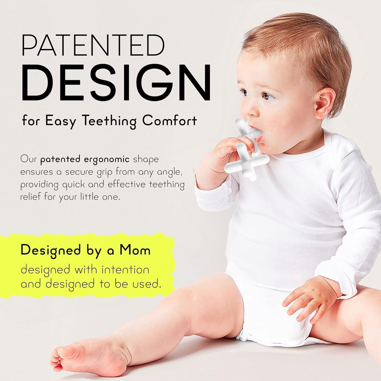 Mordedor de Silicona Moonjax Blanco para Bebés - Seguro y Ergonómico