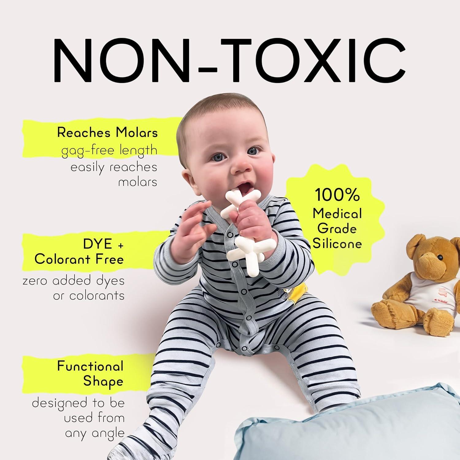 Mordedor de Silicona Moonjax Blanco para Bebés - Seguro y Ergonómico