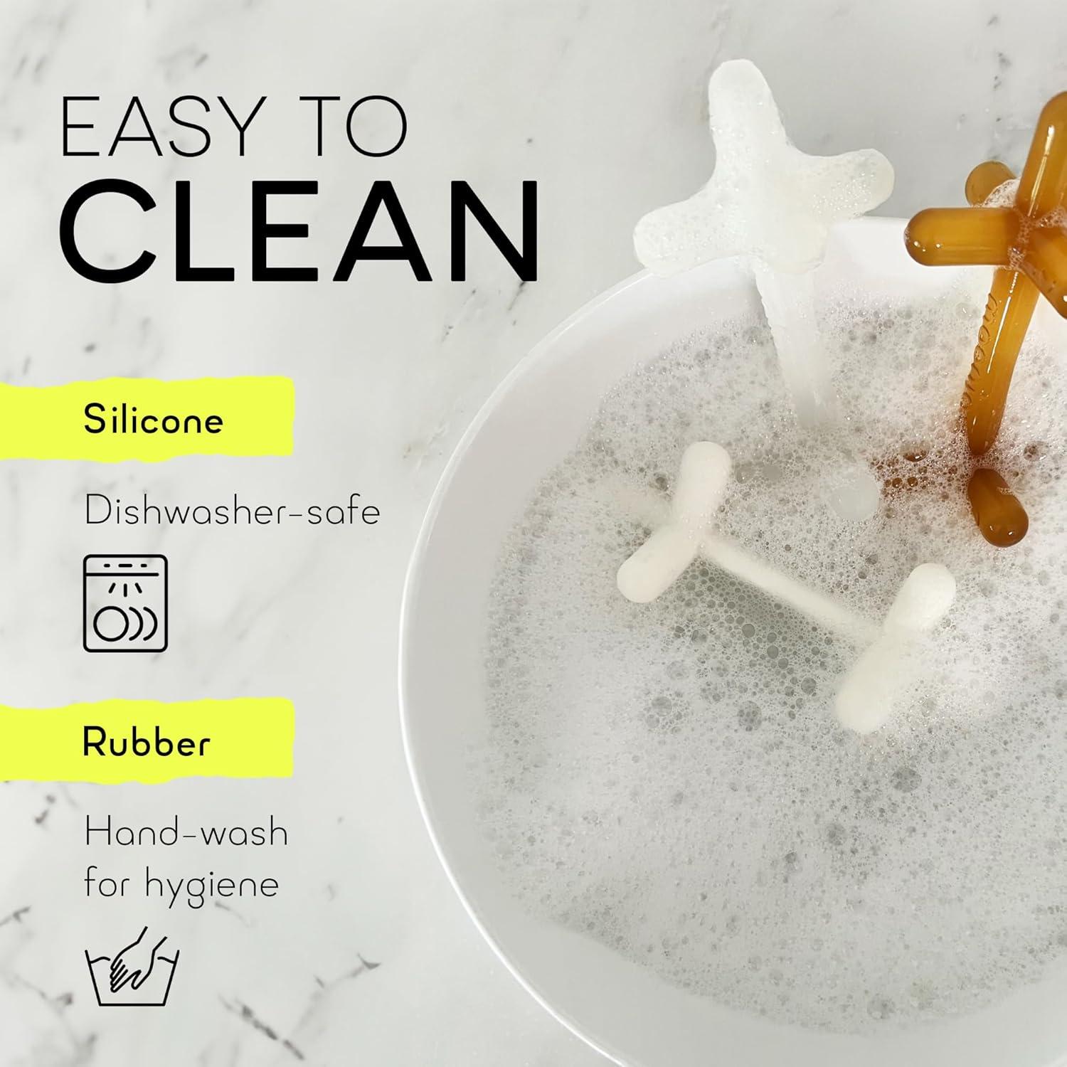 Mordedor de Silicona Moonjax Blanco para Bebés - Seguro y Ergonómico