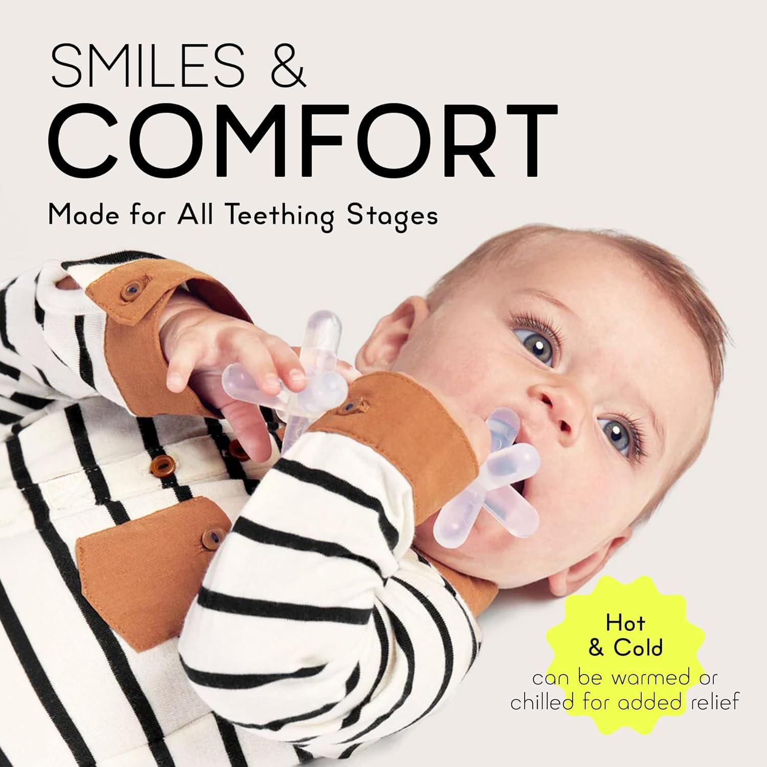 Mordedor de Silicona Moonjax Blanco para Bebés - Seguro y Ergonómico