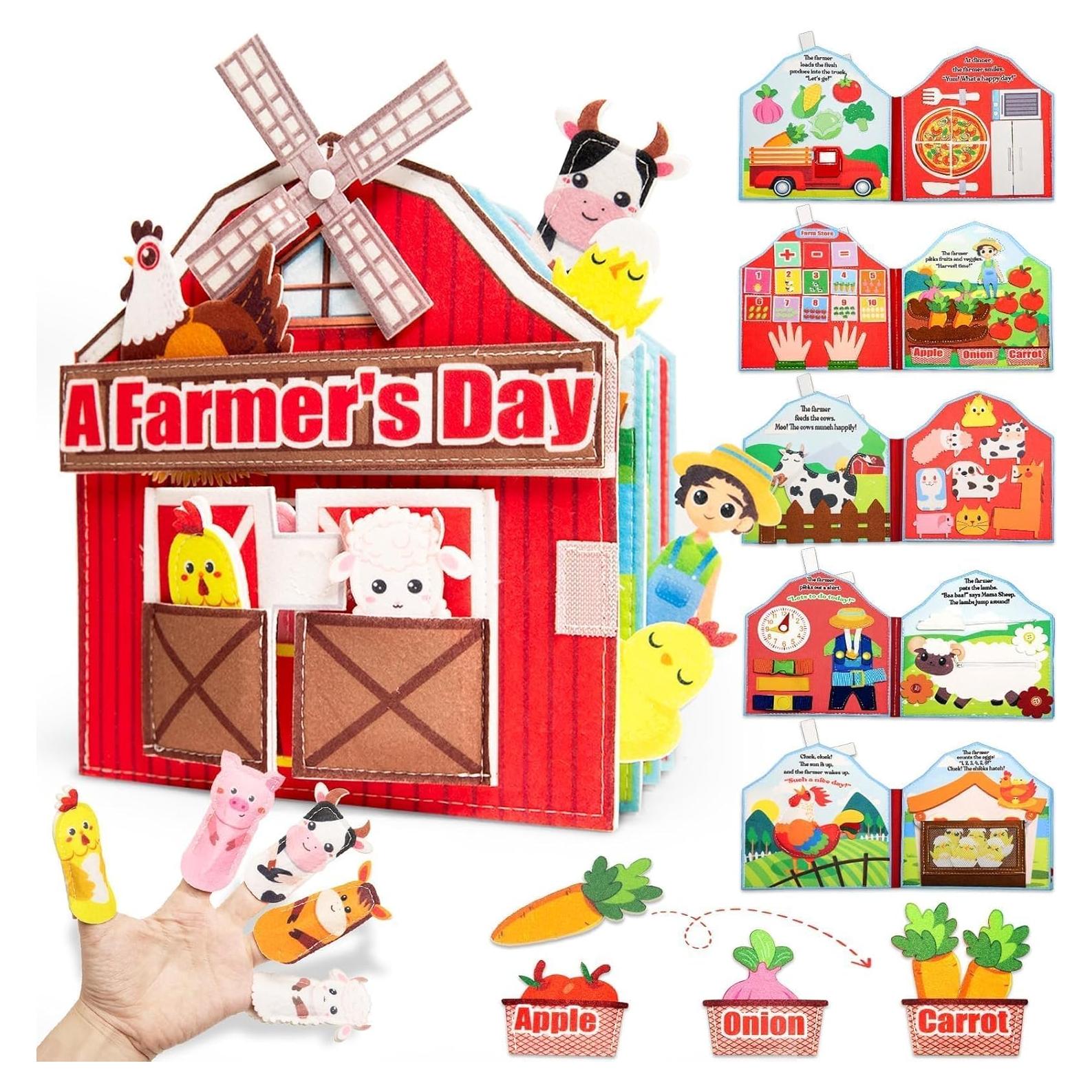 Libro Ocupado Montessori de Granja EggSun 10 Páginas 1-4 Años