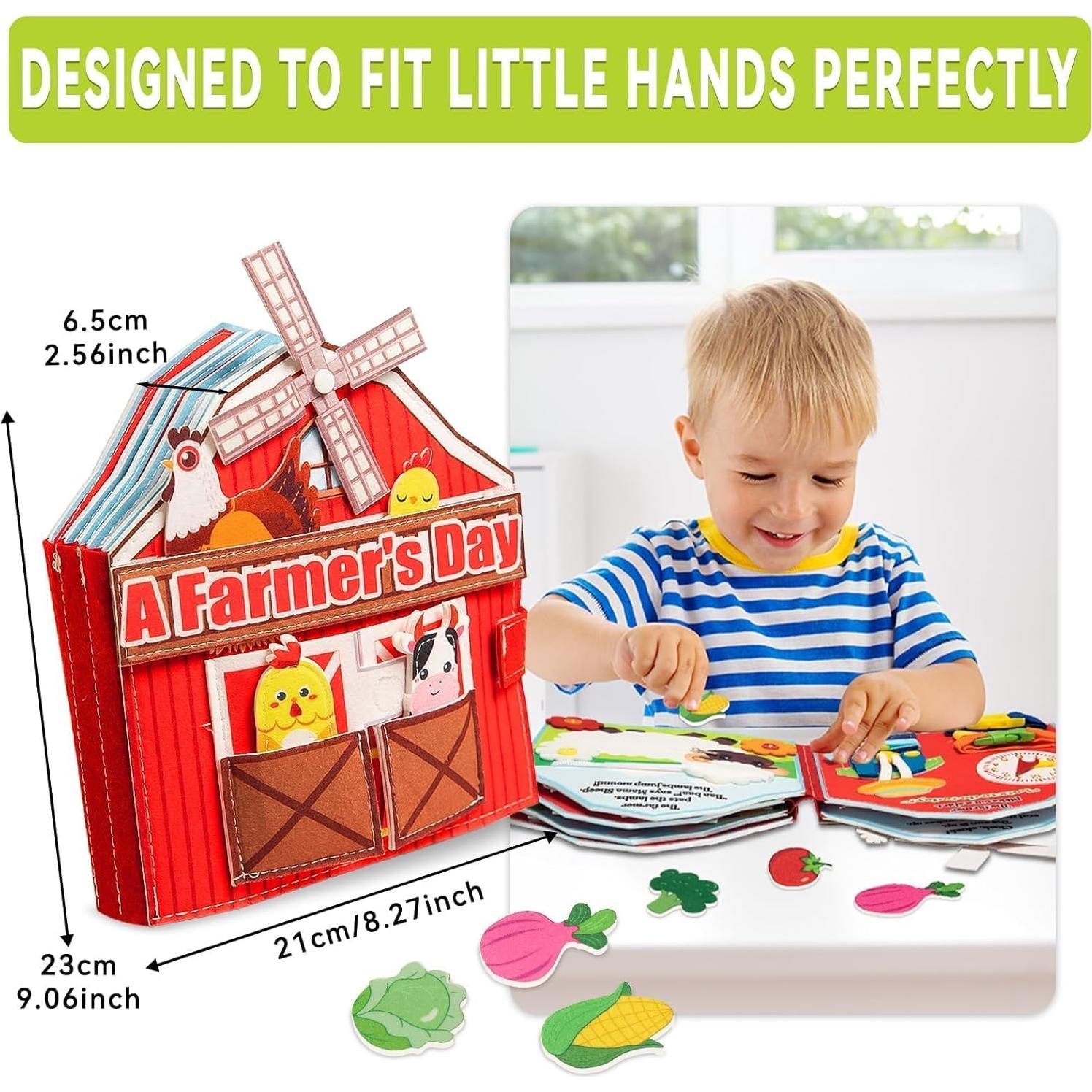 Libro Ocupado Montessori de Granja EggSun 10 Páginas 1-4 Años