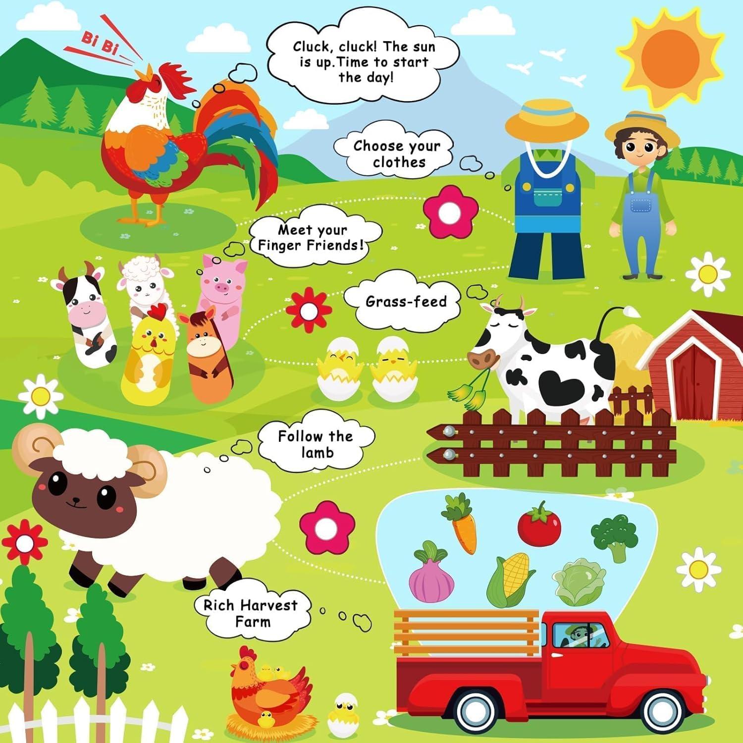 Libro Ocupado Montessori de Granja EggSun 10 Páginas 1-4 Años