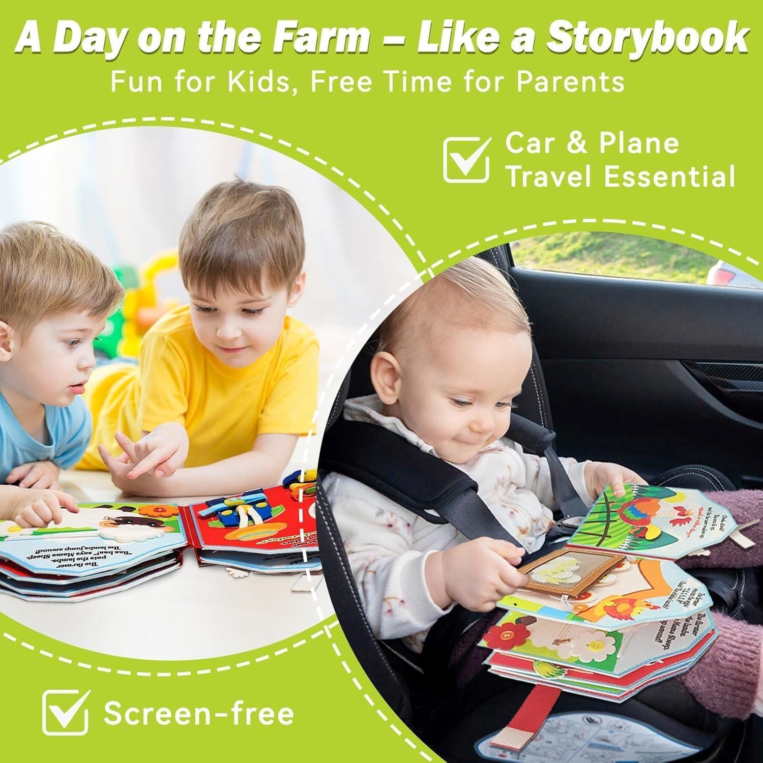 Libro Ocupado Montessori de Granja EggSun 10 Páginas 1-4 Años