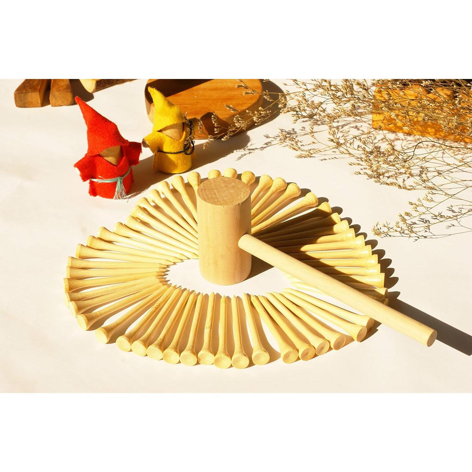 Juguete Educativo Martillo de Madera KIHACO con 30 Clavos