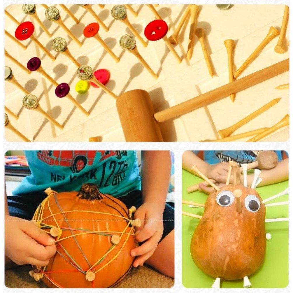 Juguete Educativo Martillo de Madera KIHACO con 30 Clavos