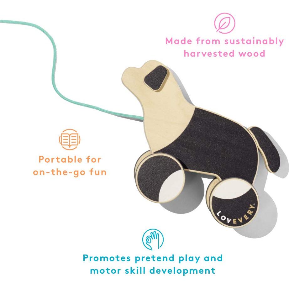 LOVEVERY Perro Tirador de Madera Sostenible 24.1x7.6x18 cm