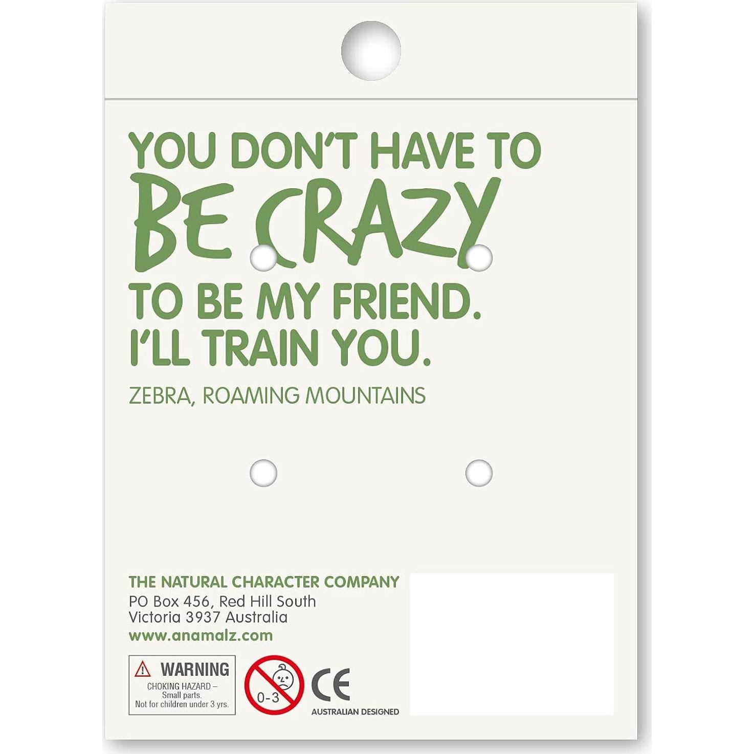 Juguete de Madera Cebra Anamalz 12.7x17.8x22.9cm para Niños