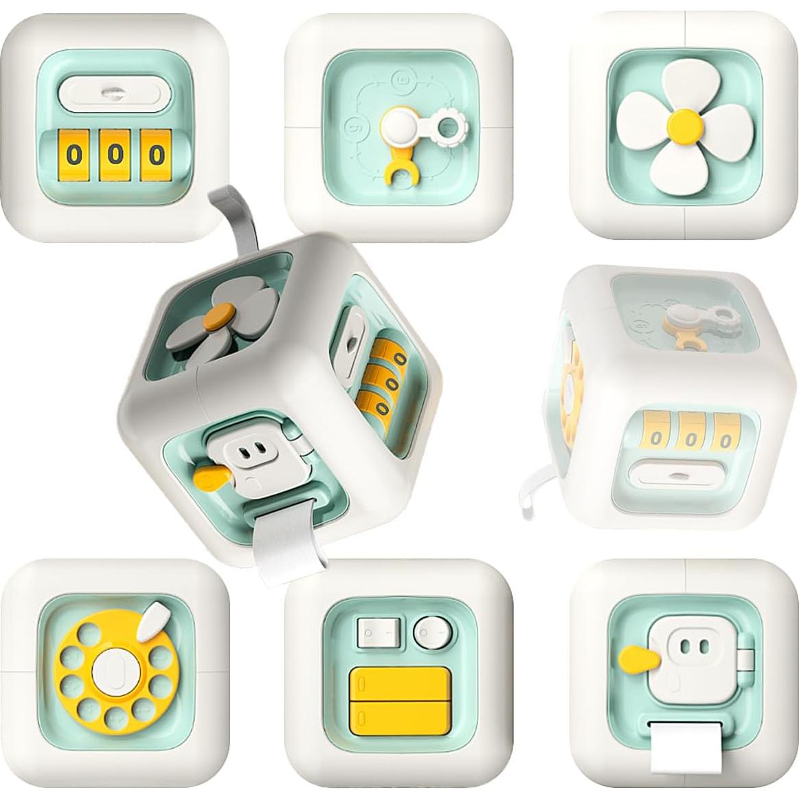 Cubo de Actividad Montessori Verde ZhildChen 6 en 1 para Niños