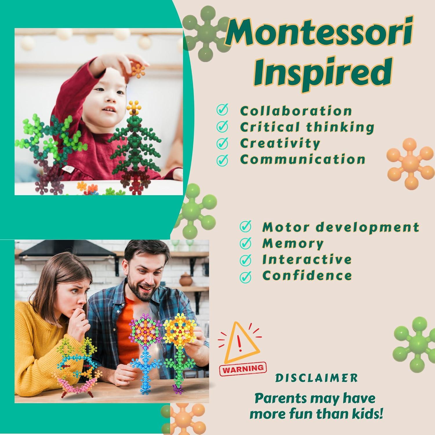 Set de 200 Bloques de Construcción Montessori - Juguetes STEM