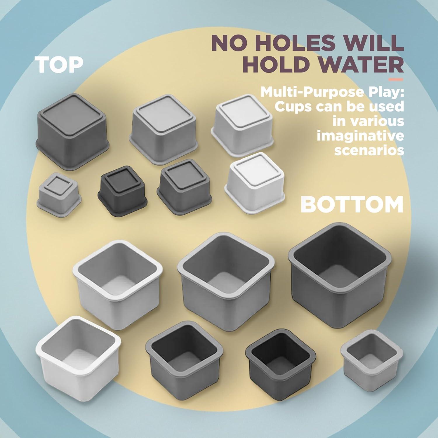 Juego de Tazas Apilables de Silicona Unicornio - Montessori