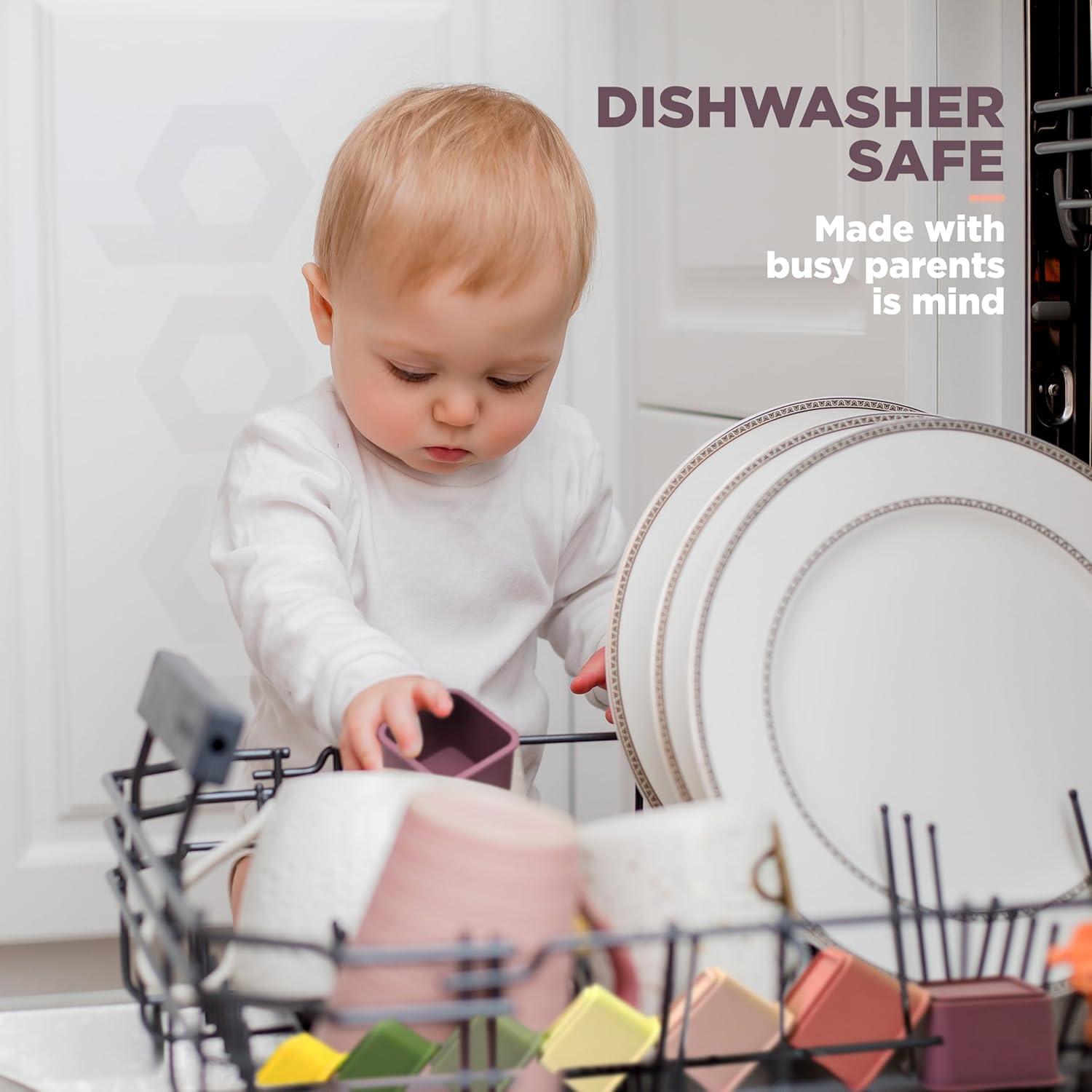 Juego de Tazas Apilables de Silicona Unicornio - Montessori