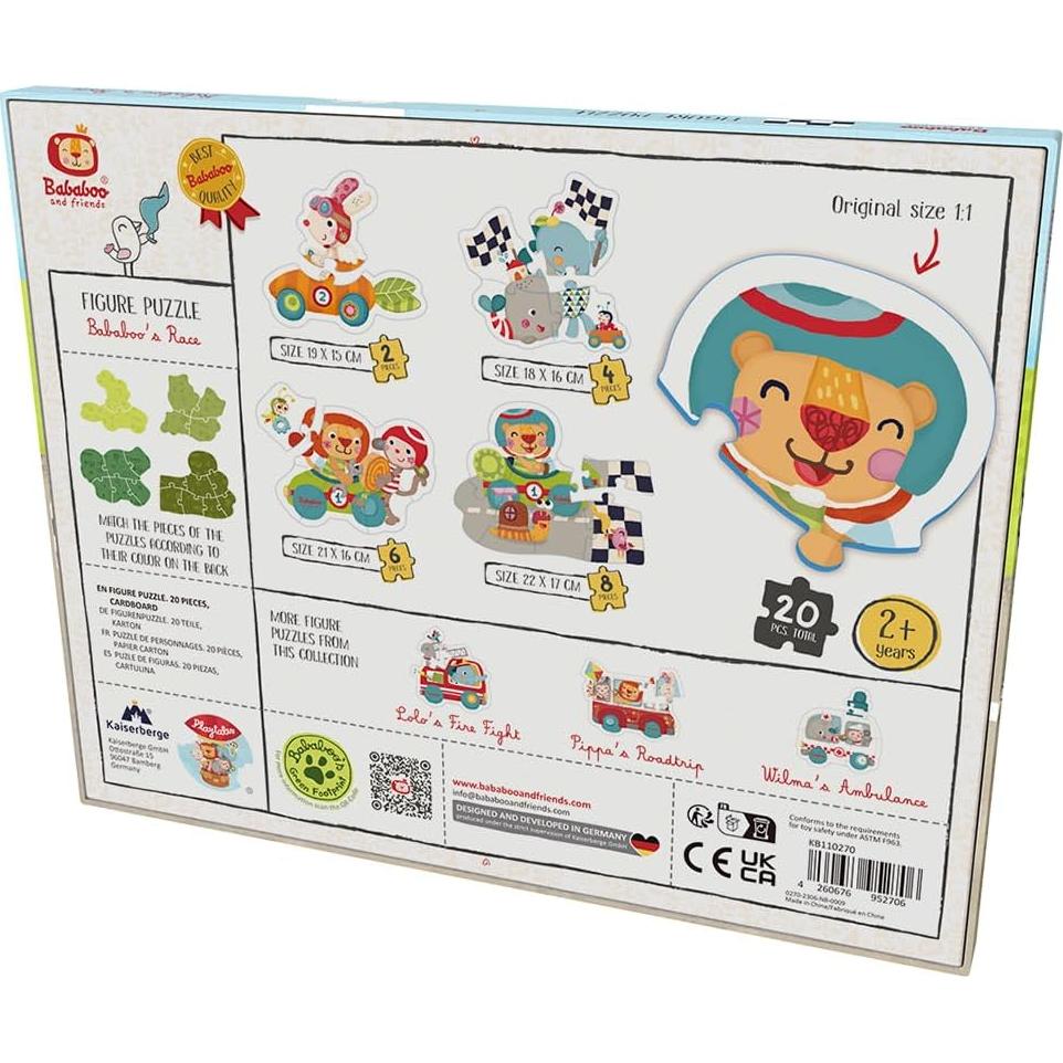 Rompecabezas de Figuras de Carreras Bababoo | 4 Piezas | 20.32x15.24 cm