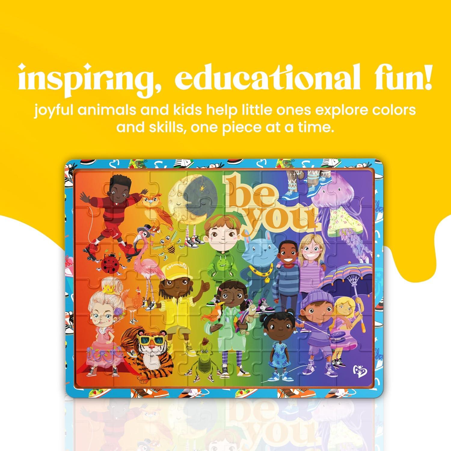 Rompecabezas de Madera FSC 48 Piezas Upbounders Be You Rainbow Kicks