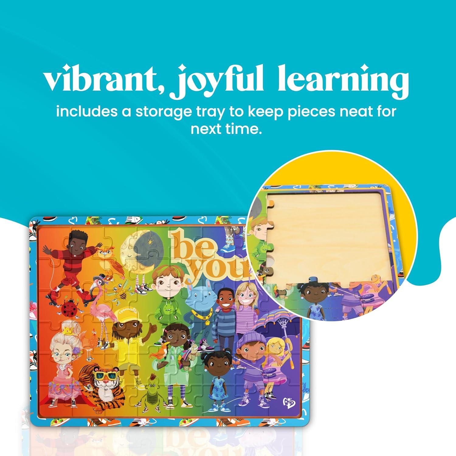 Rompecabezas de Madera FSC 48 Piezas Upbounders Be You Rainbow Kicks